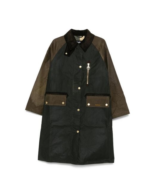 Barbour Black Raglan-Sleeve Buttoned Coat