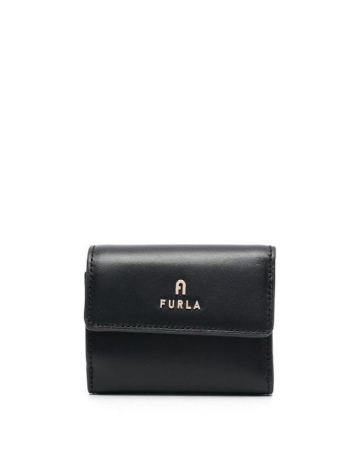 Furla Black Logo-Lettering Leather Wallet