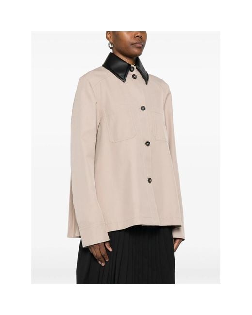 Sportmax Natural Rainwear With Contrasting Collar