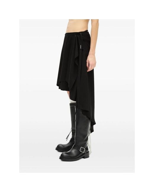 Ann Demeulemeester Black Layered Asymmetric Skirt