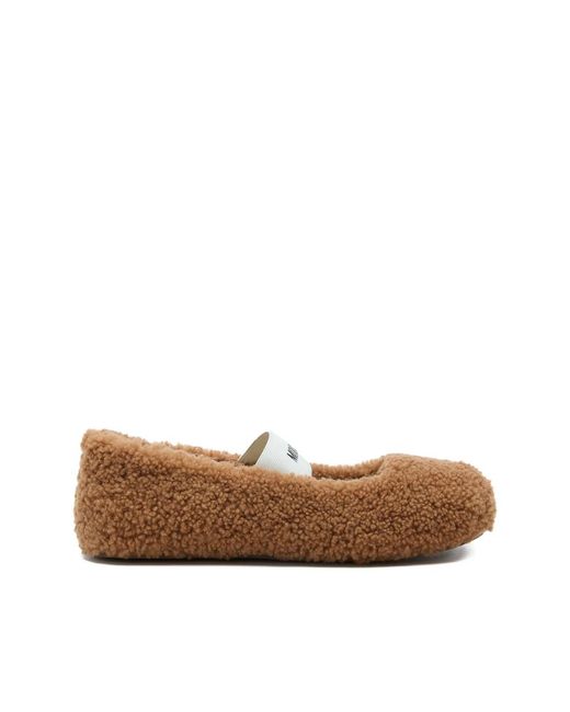 Moonboot Brown Shearling Ballerinas