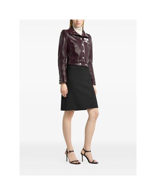 Courreges Brown Cropped Vinyl Jacket