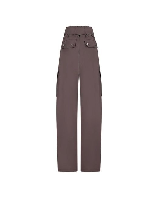 ANDAMANE Brown Belted Cargo Trousers