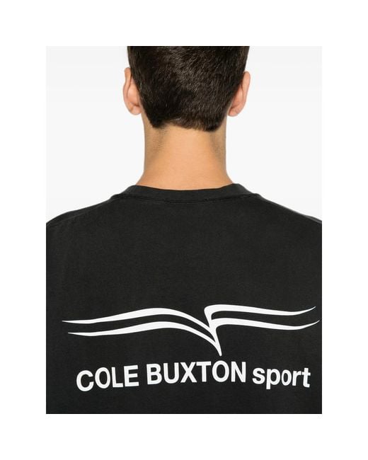 Cole Buxton Black Logo-Print Short-Sleeve T-Shirt for men