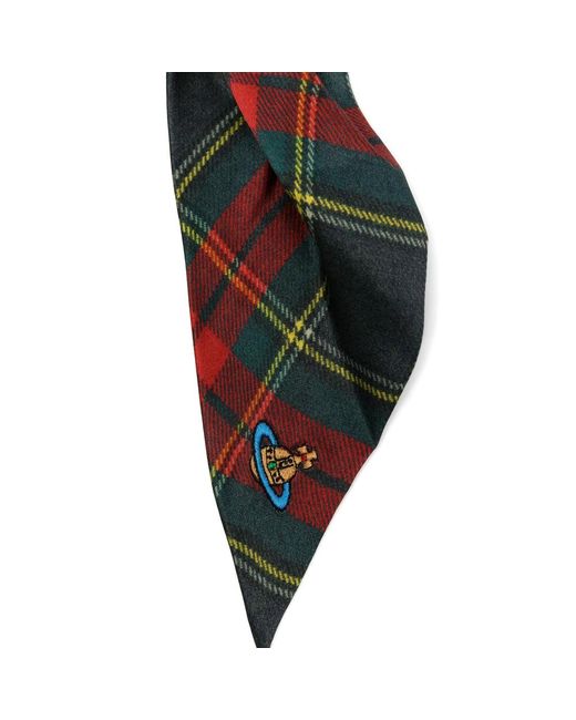 Vivienne Westwood Red Tartan-Plaid Silk Scrunchie