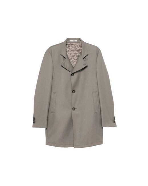 Tagliatore Gray Single-Breasted Coat Gordon for men