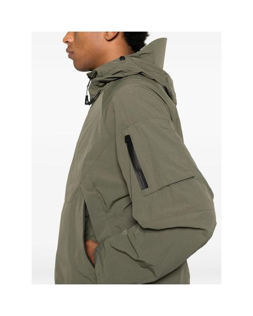 JG1 Green Hooded Panelled Jacket for men