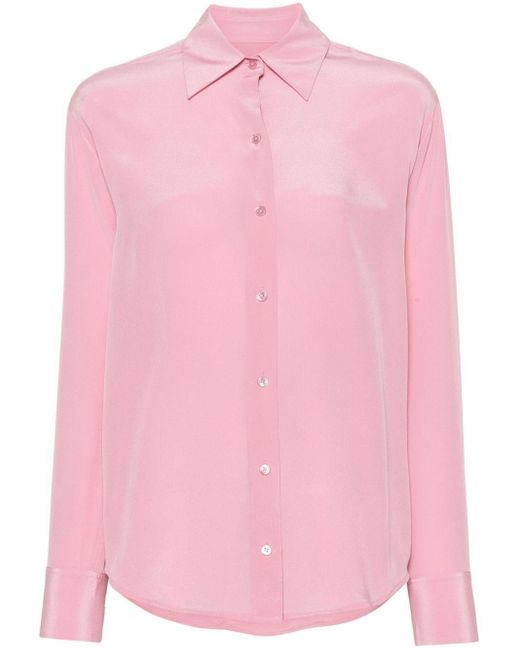 Equipment Pink Crepe Silk Shirt