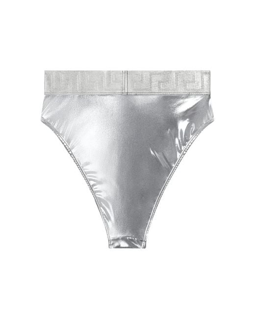 Versace Gray Metallic Bikini Bottoms