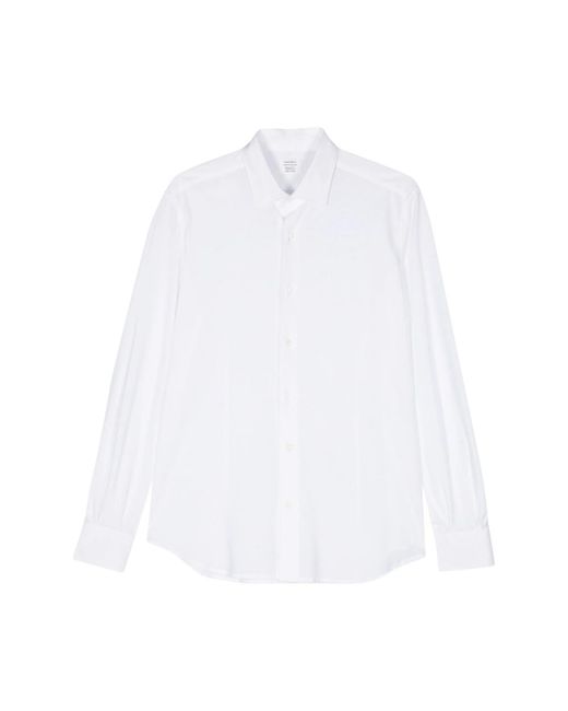 Mazzarelli White Tonal Stitching Cotton Shirt for men