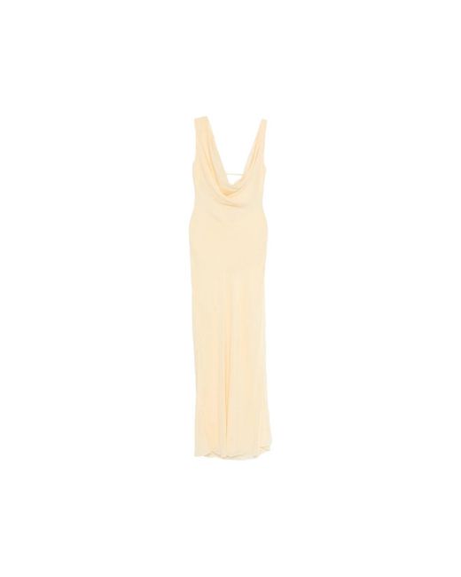 ANDAMANE White Minerva Cowl-Neck Maxi Dress