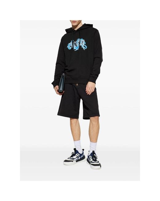 Versace Jeans Couture Black Hooded Sweater for men