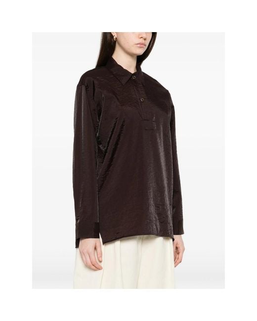 Studio Nicholson Black Polo-Collar Shirt