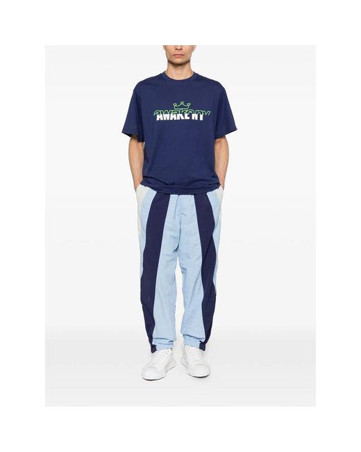Awake Couture Blue Headcrack Champs Logo-Detail T-Shirt for men
