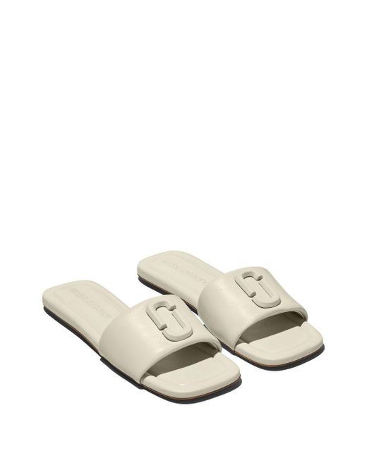 Marc Jacobs White The J Marc Leather Slides