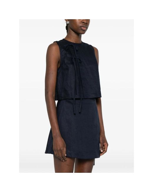 Bondi Born Blue Tie Detail Sleeveless Top