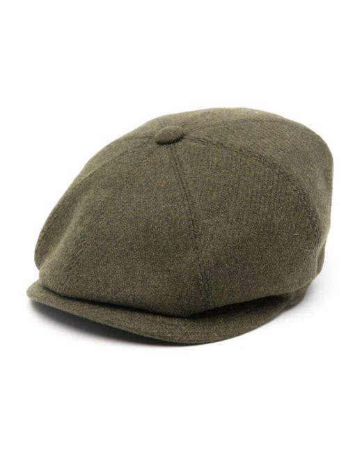 Tagliatore Green Felted Flat Cap for men