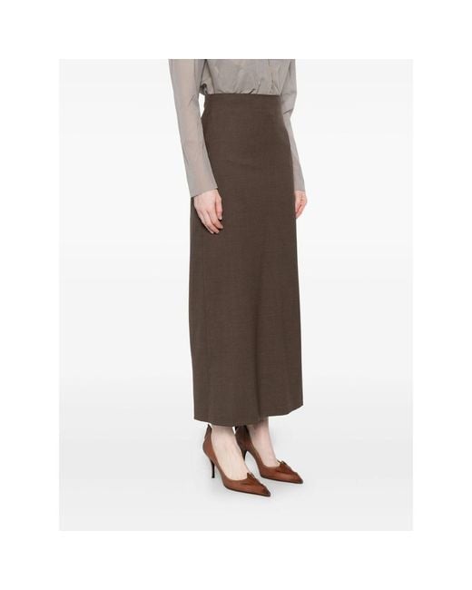Loulou de Saison Brown Wool Maxi Skirt