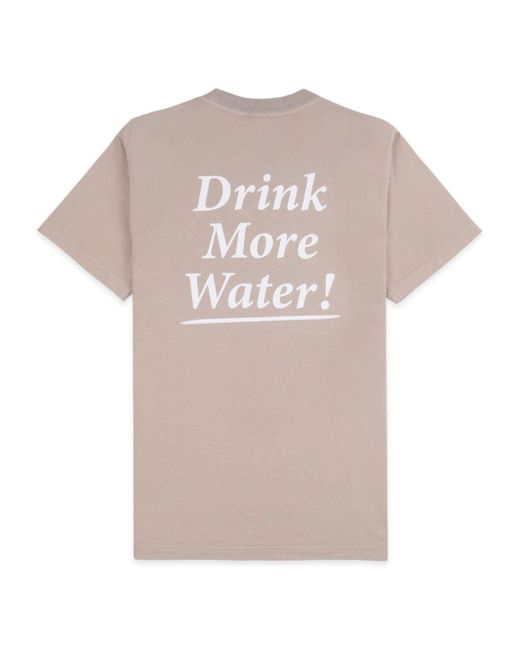 Sporty & Rich Pink Drink More Water Cotton T-Shirt
