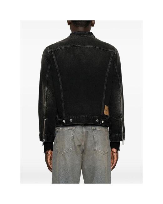 Haikure Black Zip-Up Denim Jacket for men