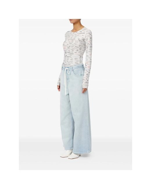 MM6 by Maison Margiela Blue Five Pocket Drawstring Trousers