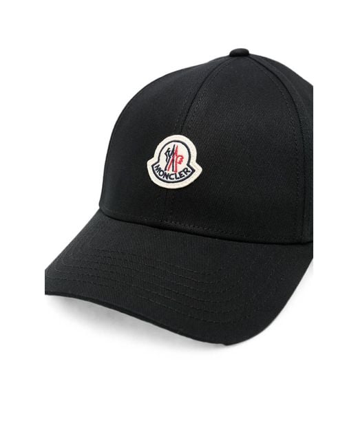 Moncler Black Logo-Patch Cap for men
