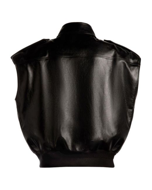 Bally Black Nappa Leather Vest Jacket