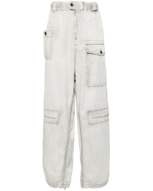 Maison Mihara Yasuhiro White Rc-Twill Cargo Trousers for men