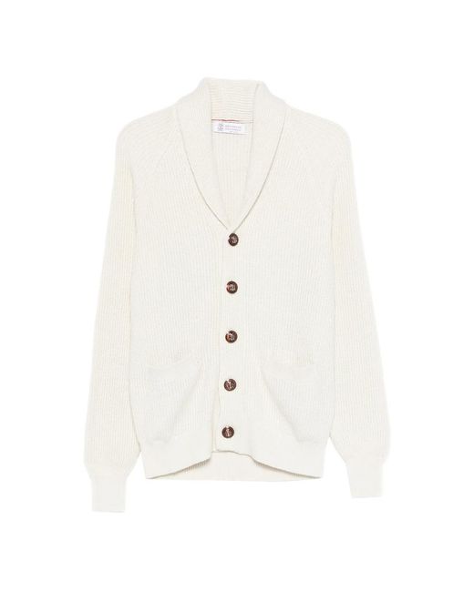 Brunello Cucinelli White Neutrals Sweaters & Knitwear for men