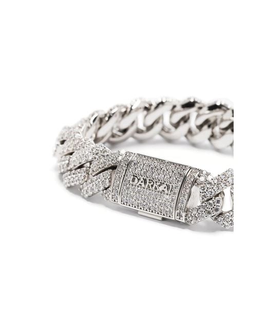 DARKAI White Prong Pavé Gemstones Bracelet for men