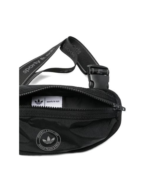 Adidas Black X Sporty & Rich Logo-Print Belt Bag