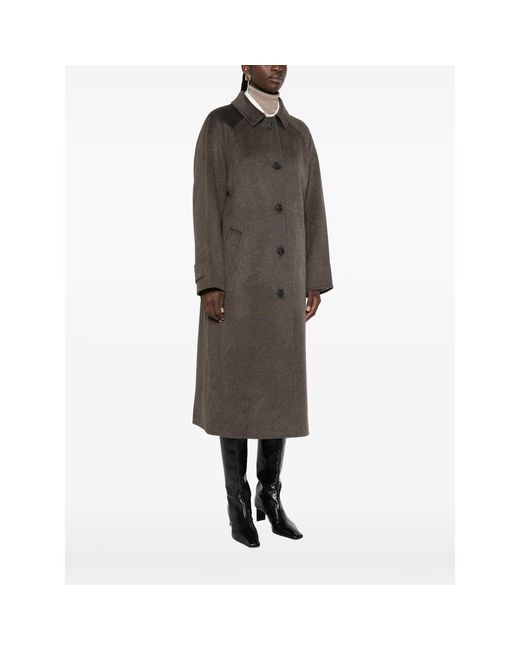 The Dynamis Studio Brown Single-Breasted Wool-Blend Coat
