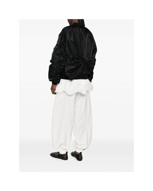 CECILIE BAHNSEN Black Bow-Detail Ruched Jacket