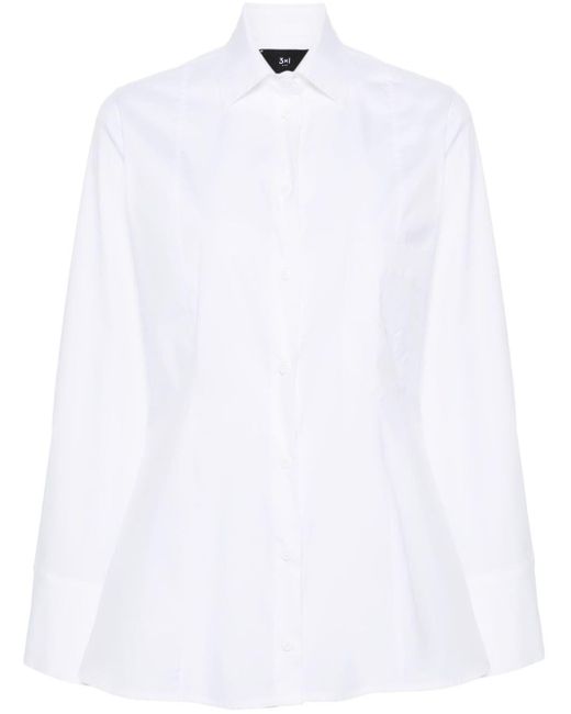 3x1 White Marina Poplin Shirt
