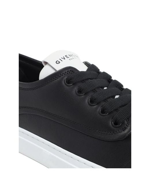 Givenchy Black Leather Lace-Up Sneakers for men