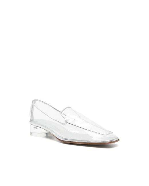 Herbert Levine White Square-Toe Loafers