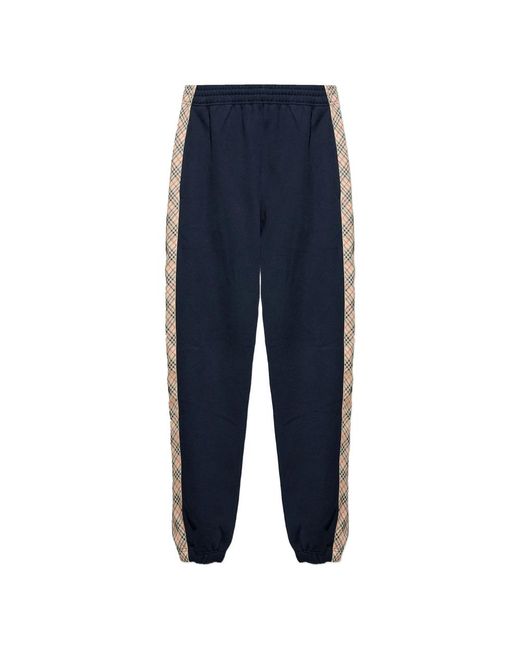 Burberry Blue Track Pants Cotton for men