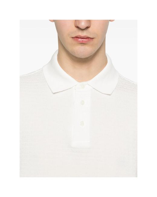 Emporio Armani White Short-Sleeve Polo Shirt for men