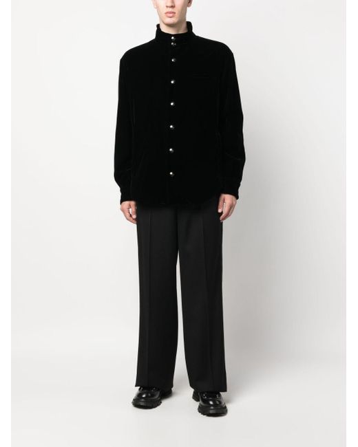 Giorgio Armani Black High-neck Long-sleeved Shirt for men