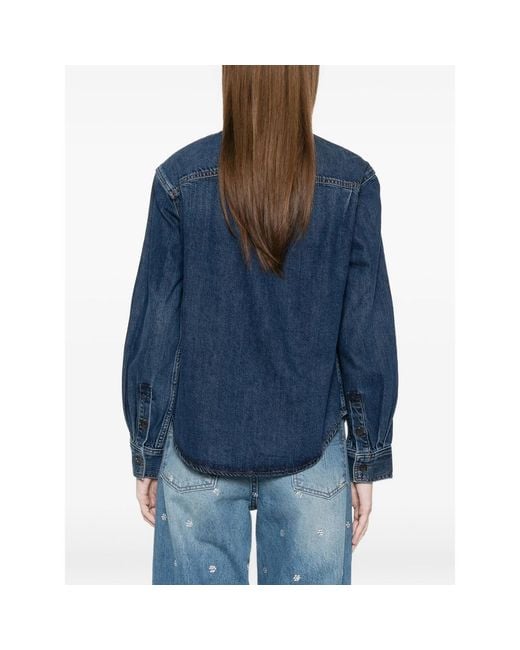 FRAME Blue Shirt Cotton-Lyocell