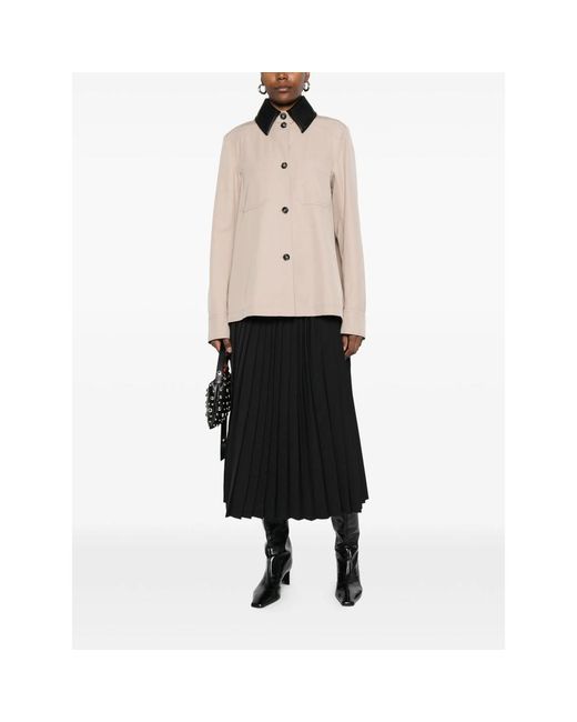 Sportmax Natural Rainwear With Contrasting Collar