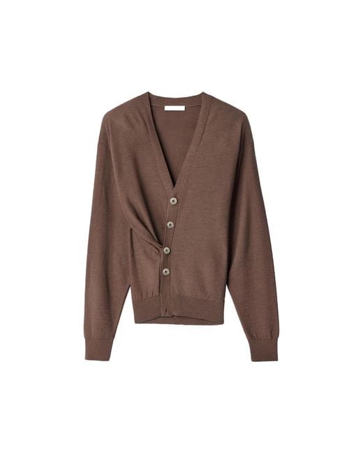 Lemaire Brown Relaxed Twisted Cardigan for men