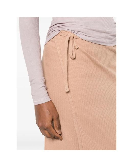 Baserange Natural Ribbed-Knit Maxi Skirt