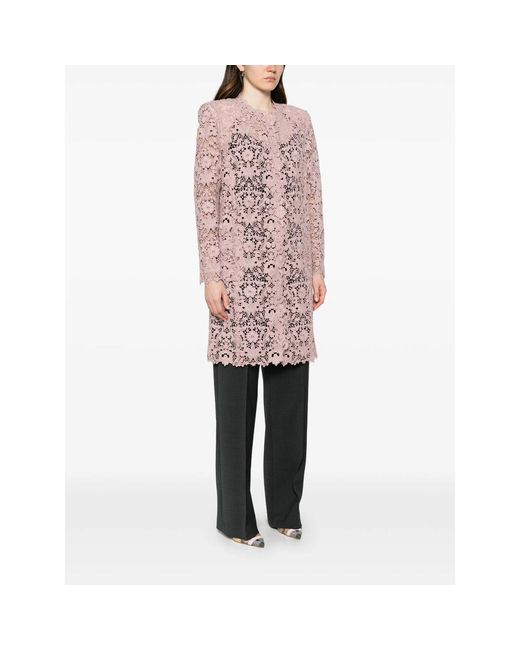 Gianluca Capannolo Pink Charlotte Floral-Lace Coat