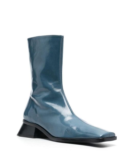 Paloma Wool Blue Square-toe 20mm Leather Boots