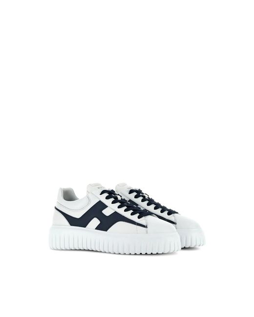 Hogan Blue H-Stripes Leather Sneakers for men