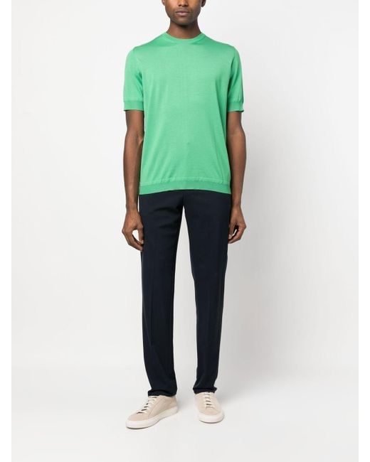 GOES BOTANICAL Green Merino-Wool Knitted T-Shirt for men