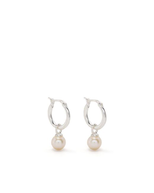 Hatton Labs White Drop-pearl Earring for men