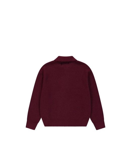 Arte' Purple Logo-Embroidered Zip-Up Cardigan for men