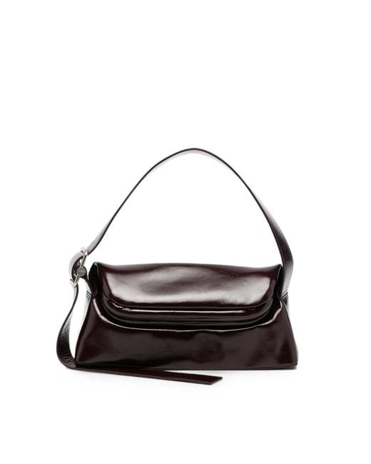 OSOI Black Buckle-Detail Leather Tote Bag